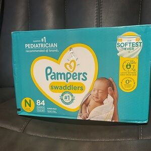 Pampers Swaddlers Diapers - Size N, 84 Count, Teal